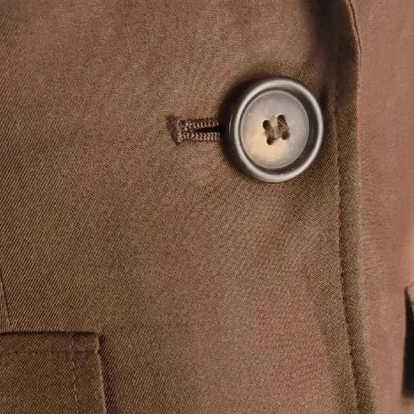 Kate Hill Brown Cotton Silk Blend Tailored Blazer - Picture 5 of 9